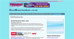 Desktop Screenshot of halfmarathonlist.co.uk
